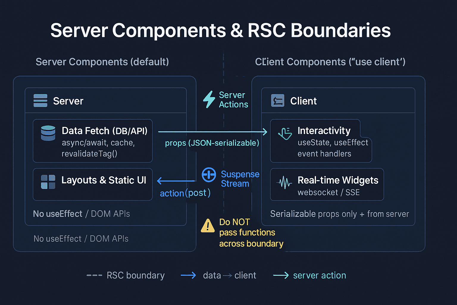 Server Components & RSC Boundaries for Real Apps