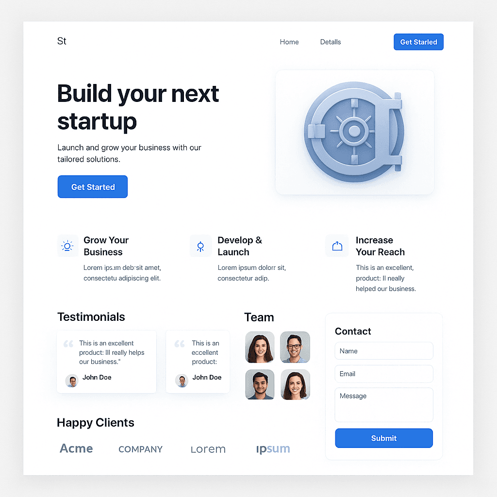 StartEase main landing page
